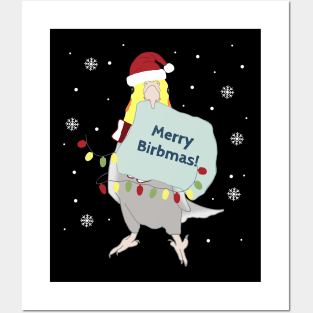 merry birbmas! - cockatiel doodle Posters and Art